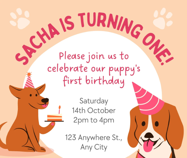 Doggie Birthday Party: Invitation Ideas